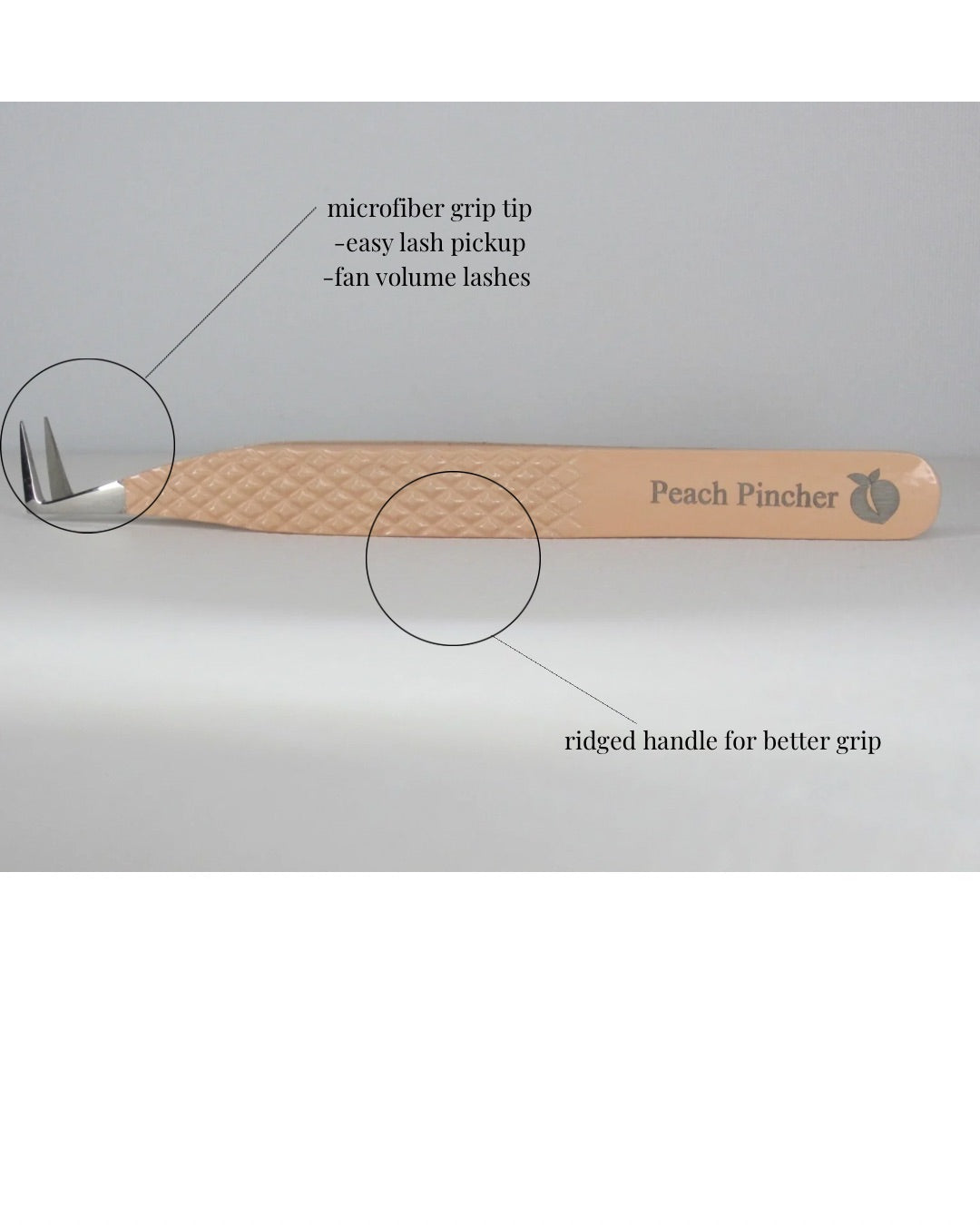 PEACH PINCHER- volume boot, microfiber tip, shorter textured handle